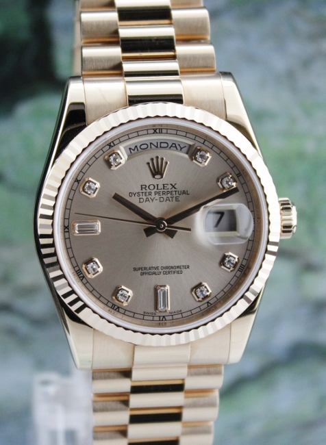 (image for) ROLEX 18K PINK GOLD OYSTER PERPETUAL DAY-DATE - 118235